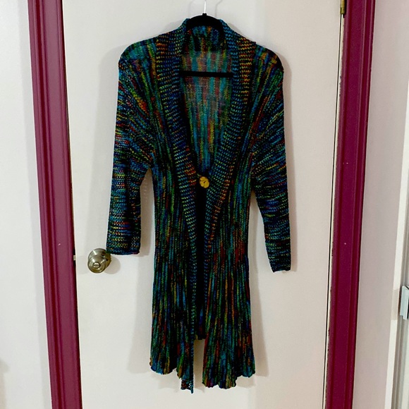 Long one-button sweater. Loose-knit, very comfortable to wear - Picture 1 of 2